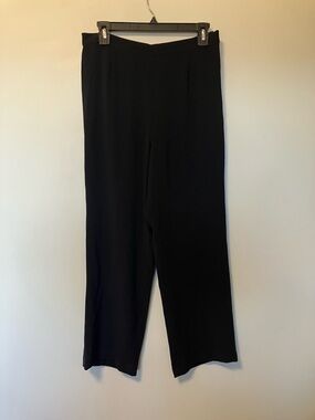 St. John Black Wide-Leg Knit Pants